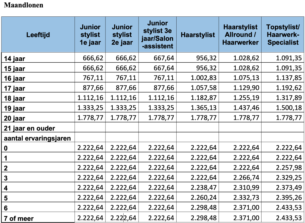 Loontabellen Februari 2024 - Fnvmooi.nl